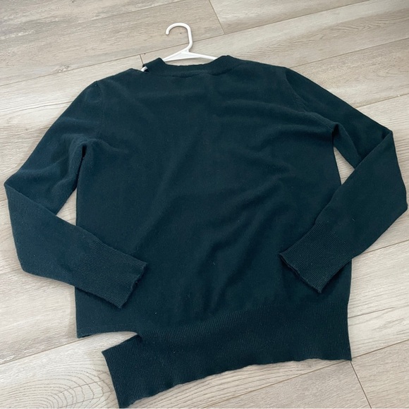 Autumn Cashmere Sweater cutout vneck womens Teal (xsmall) quiet luxury winter - Picture 4 of 5